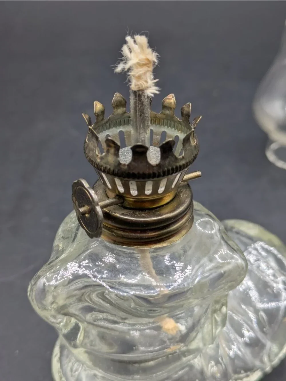 Vintage Mini Oil Lamp Lantern Boot Shaped Clear Glass Made in Hong Kong 5